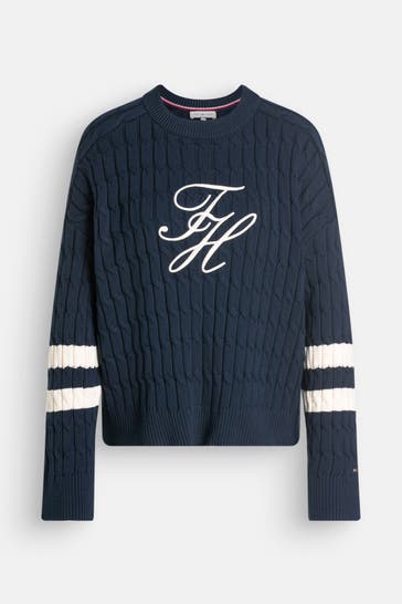 TOMMY HILFIGER Strickpullover dunkelblau