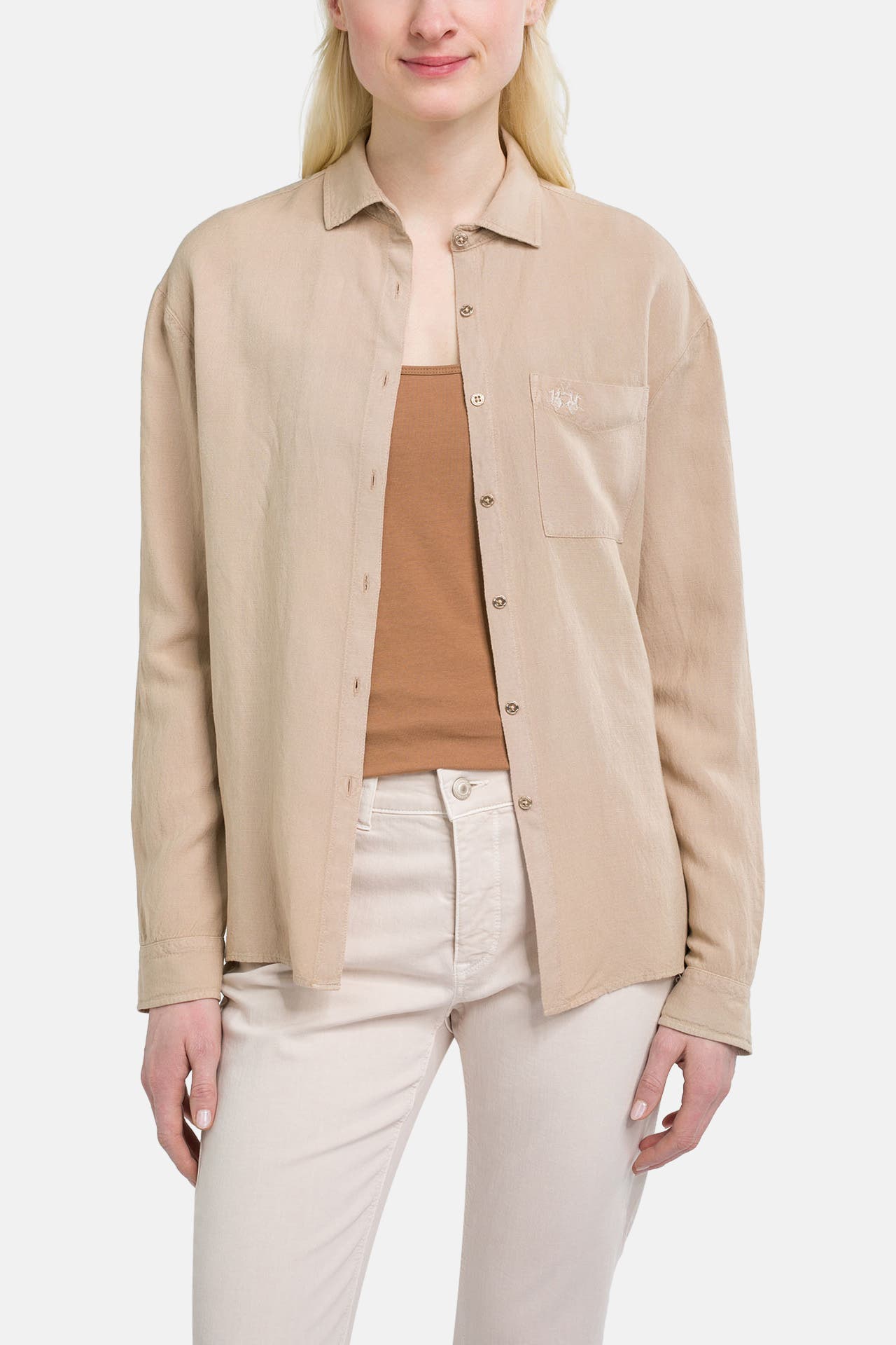 LA MARTINA Leinenmix-Bluse 'Yette' beige, Bild 1
