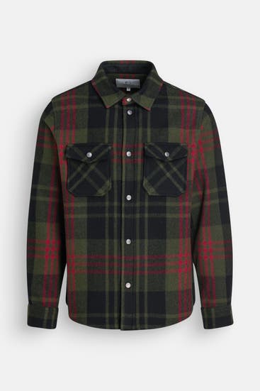 WOOLRICH - Woll-Overshirt kariert