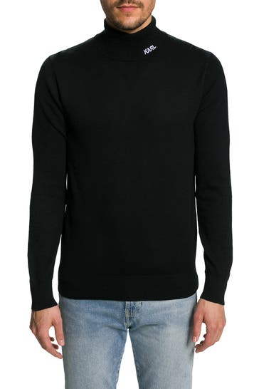 KARL LAGERFELD Rollkragenpullover schwarz