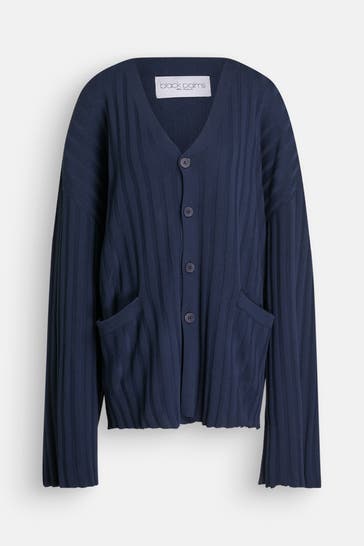 BLACK PALMS Strickjacke dunkelblau