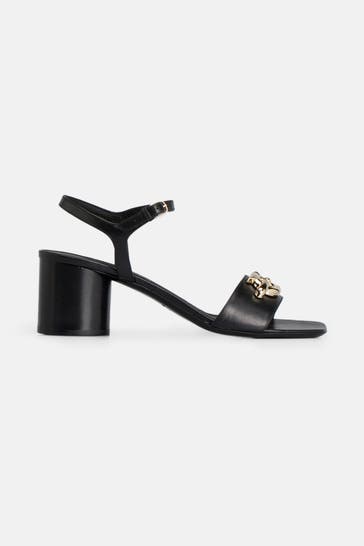 FERRAGAMO Leder-Sandaletten 'Priscilla' schwarz