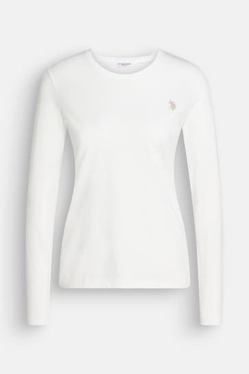 U.S. POLO ASSN. Longsleeve 'Bess' weiß