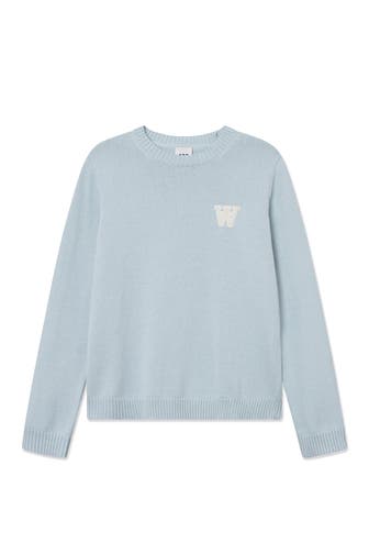 WOOD WOOD Strickpullover 'Tay' hellblau