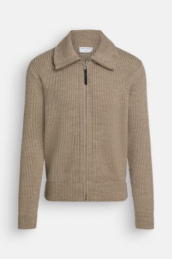 TIGER OF SWEDEN Wollstrickjacke 'Niall' hellbraun