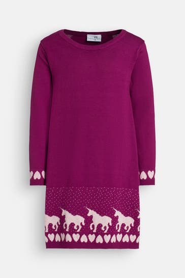 HAPPY GIRLS Strickkleid aubergine