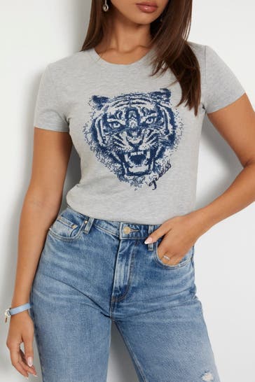 GUESS T-Shirt 'Becky' grau