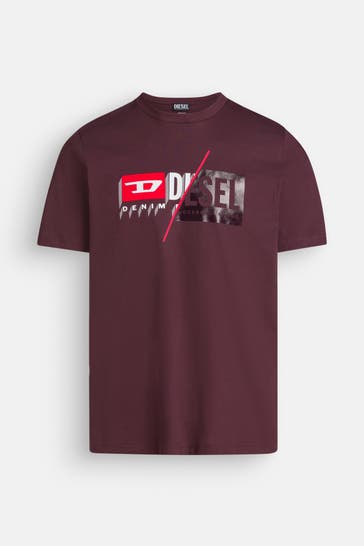 DIESEL T-Shirt braunrot