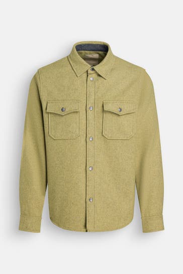 WOOLRICH Woll-Overshirt lindgrün
