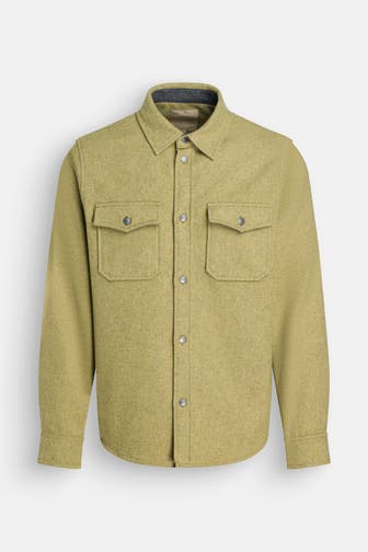 WOOLRICH Woll-Overshirt lindgrün