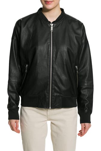 MAZE Leder-Blouson schwarz