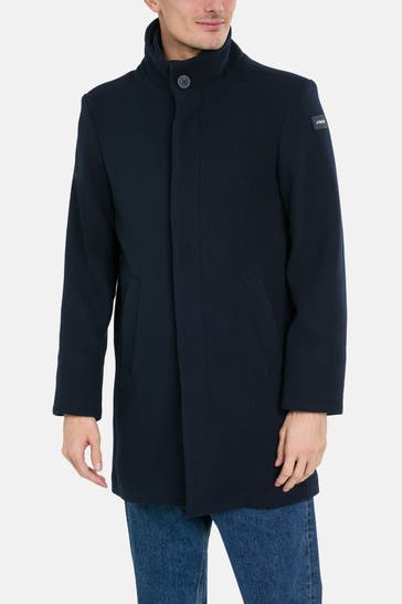 NEW ZEALAND AUCKLAND Wollmix-Mantel dunkelblau