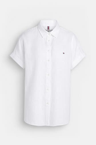 TOMMY HILFIGER Leinenbluse weiß