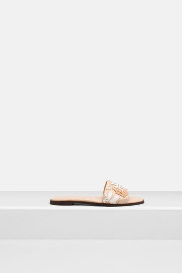 TORY BURCH - Slides 'Everly' beige gemustert