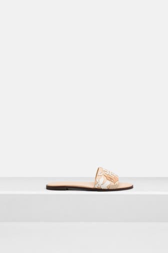 TORY BURCH Slides 'Everly' beige gemustert