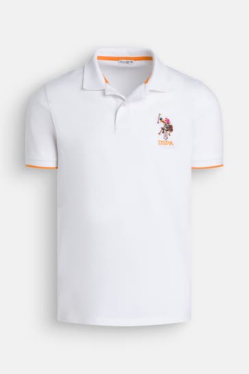 U.S. POLO ASSN. Polo-Shirt 'Bunter' weiß