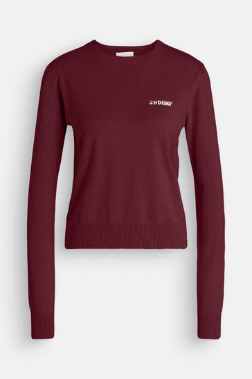 2NDDAY Strickpullover 'Lance' bordeaux