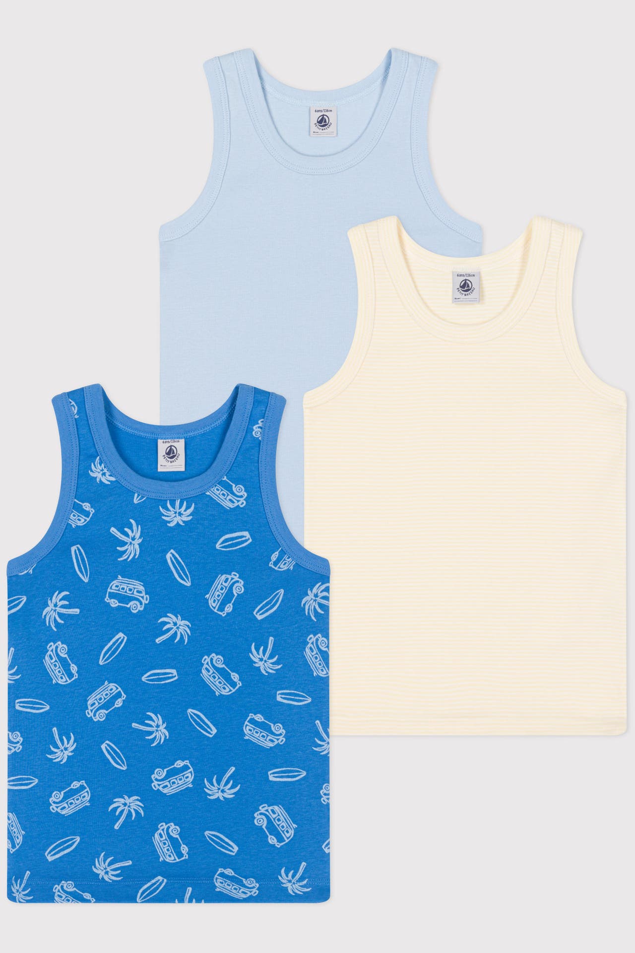 PETIT BATEAU 3er-Pack Unterhemden mehrfarbig, Bild 1