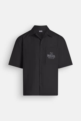 DIESEL Kurzarmhemd schwarz