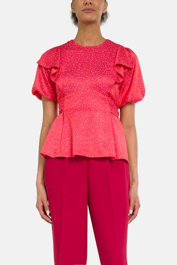 TED BAKER Blusenshirt 'Devona' rot gemustert 