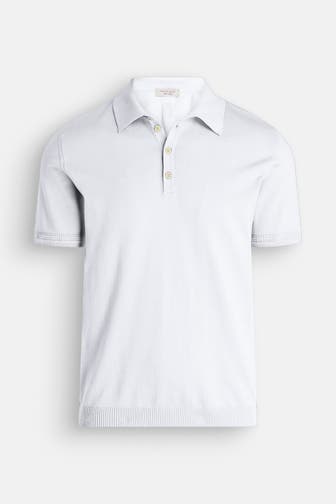 WOOL & CO Strick-Polo weiß