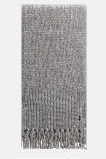 BOGNER Wollmix-Strickschal grau