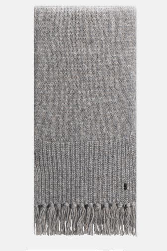 BOGNER Wollmix-Strickschal grau