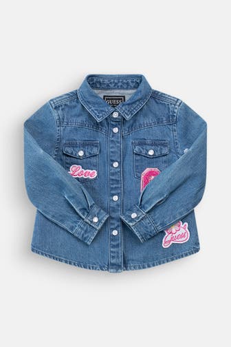 GUESS Denim-Bluse blau