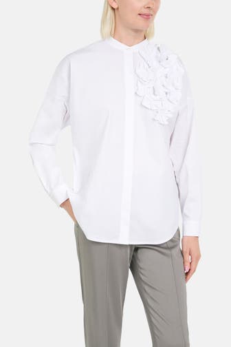 0039 ITALY Blusenshirt 'Sonja Flower' weiß