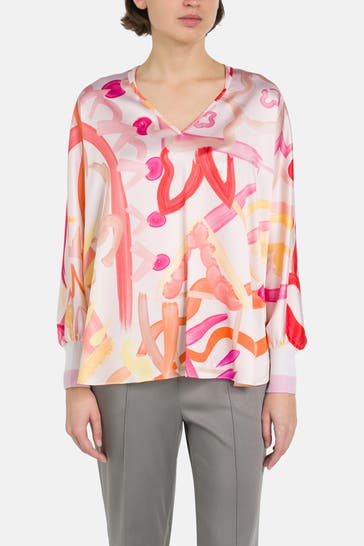 HERZENSANGELEGENHEIT Seidenmix-Bluse gemustert