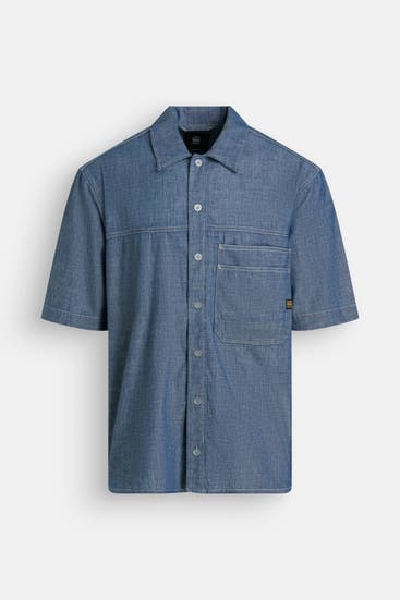 G-STAR - Kurzarmhemd blau
