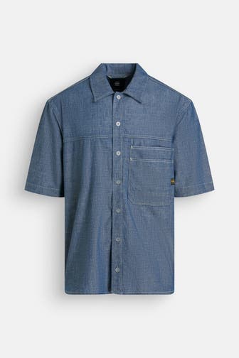 G-STAR Kurzarmhemd blau