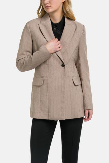 SOAKED Blazer beige gestreift