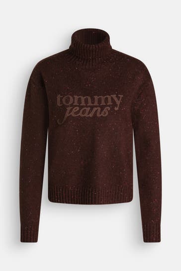 TOMMY HILFIGER Strickpullover dunkelbraun