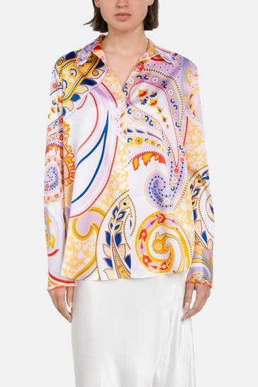 HERZENSANGELEGENHEIT Seidenmix-Bluse gemustert