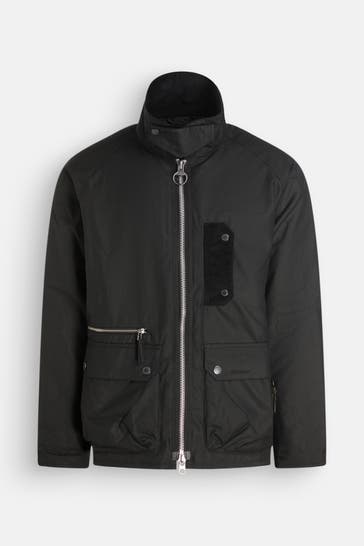 BARBOUR Wachsjacke 'Tract' schwarz
