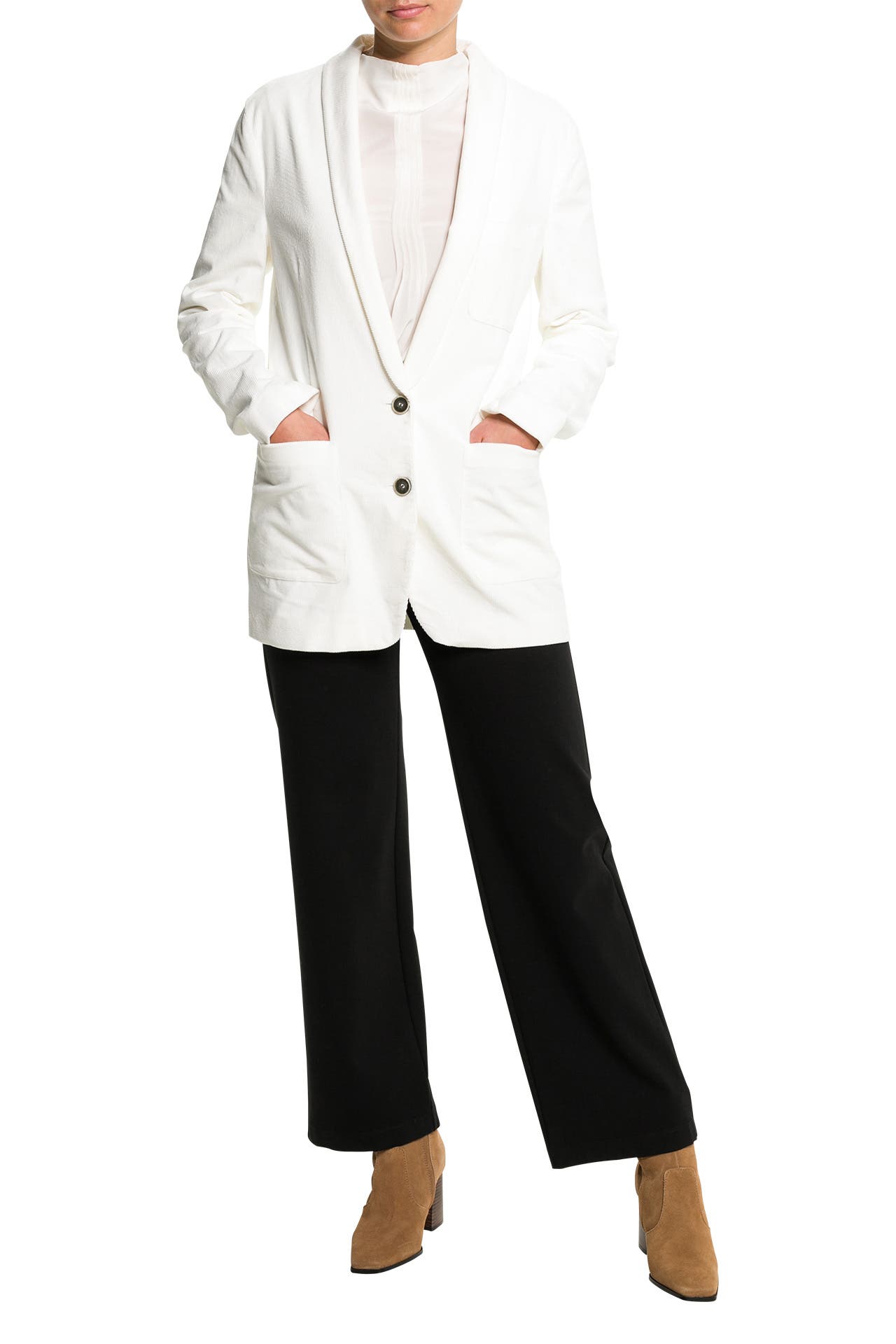 White cord blazer hot sale