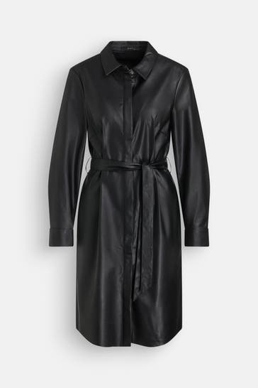 OUI Kunstleder-Kleid schwarz