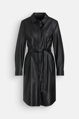 OUI Kunstleder-Kleid schwarz