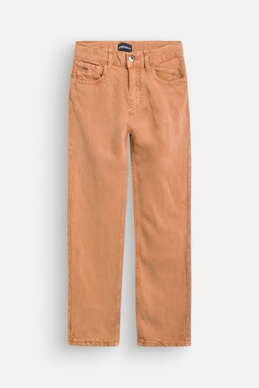 EMPORIO ARMANI Leinenmix-Hose braun