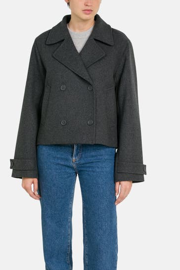 MARC O'POLO DENIM Wollmixjacke dunkelgrau