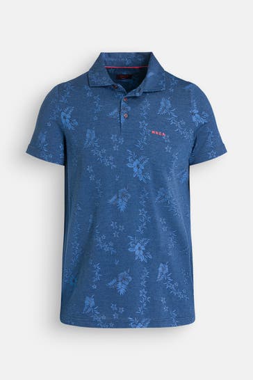 NEW ZEALAND AUCKLAND Polo-Shirt dunkelblau gemustert