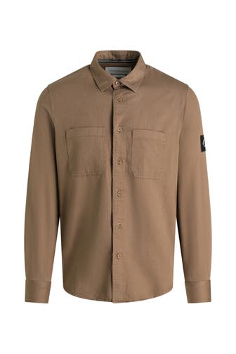 CK JEANS Leinenmix-Hemd braun