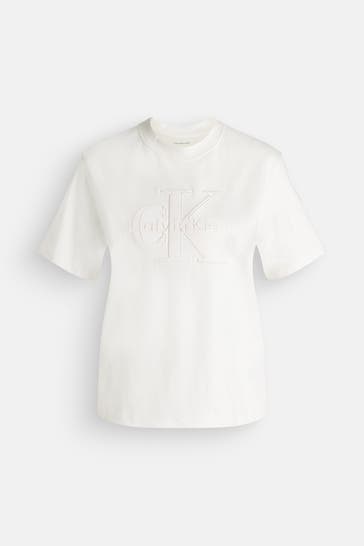 CALVIN KLEIN T-Shirt ecru
