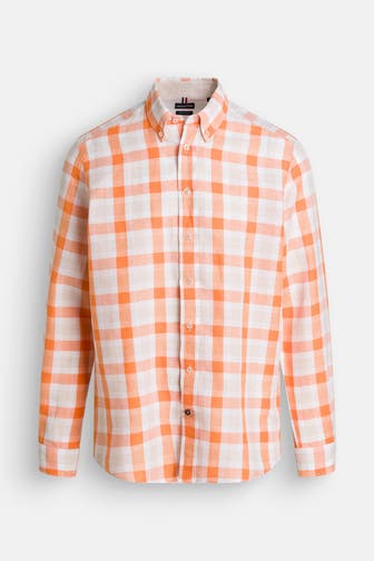 HECHTER Paris Leinenmix-Hemd kariert Regular Fit