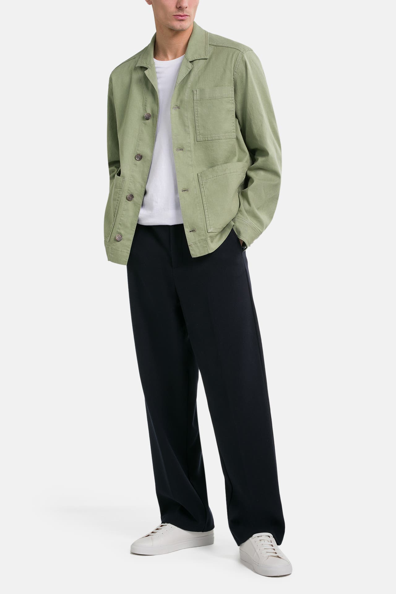 J.LINDEBERG Leinenmix-Overshirt 'Errol' graugrün, Bild 1