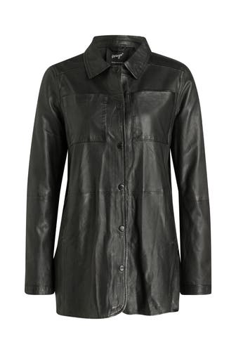 MAZE Leder-Bluse schwarz