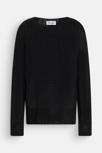 BLACK PALMS Wollmix-Strickpullover 'Stephl' schwarz