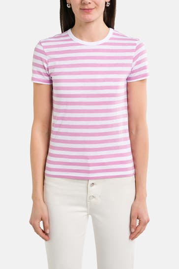 BOSS T-Shirt pink gestreift