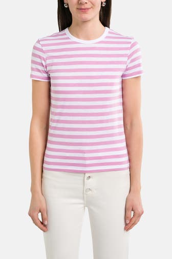 BOSS T-Shirt pink gestreift